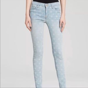 HUDSON Nico polka dot skinny jeans